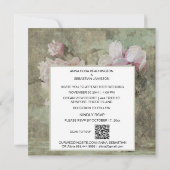 *~* QR RSVP  Pink Peony Floral AR23 WEDDING Kaart (Achterkant)