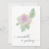 *~* QR RSVP Single Roos Gold Glitter AR12 Wedding  Kaart (Voorkant)