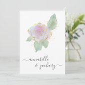 *~* QR RSVP Single Roos Gold Glitter AR12 Wedding  Kaart (Staand voorkant)