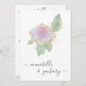 *~* QR RSVP Single Roos Gold Glitter AR12 Wedding  Kaart (Voorkant / Achterkant)