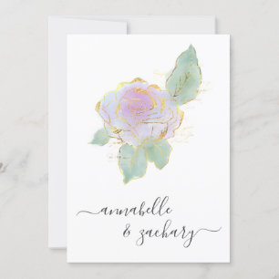 *~* QR RSVP Single Roos Gold Glitter AR12 Wedding  Kaart