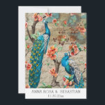 *~* QR  RSVP Victoriaans Peacock AR24 Wedding Kaart<br><div class="desc">VERTICALE 5 x 7:Popular Country Rustic style, Ephemera Shabby Chic en Victoriaans TWO Colorful Blauwgroen Blue Peacocks Romantic French Grunge vibes and Nostalgic style design. Het ontwerp van de nieuwe kunstvorm van de Oude Kunst omvat ook OUDE HANDSCHRIJVING. Elegant Wedding INVITATION RSVP met een bruiloft Website en Afwisselende RSVP voor...</div>