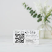 QR RSVP Wedding Faux Marble Enclosure Card Visitekaartje (Staand voorkant)