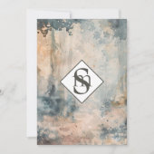 * QR Rustic AR26 Forest Monogram RSVP Wedding Kaart (Voorkant)