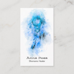 *~ QR Sacred Shamanic Dream Catcher Tribal Shaman Visitekaartje