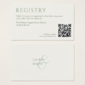 QR Sage & Ivory Gift Registry Enclosure Kaart (Voorkant /achterkant)