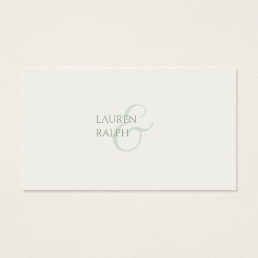 QR Sage & Ivory Gift Registry Enclosure Kaart (Achterkant)