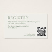 QR Sage & Ivory Gift Registry Enclosure Kaart (Voorkant)