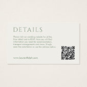 QR Sage & Ivory Gift Registry Enclosure Kaart (Voorkant)
