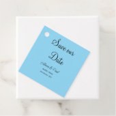 QR Save Our Date voeg fotonaam datum toe zwart wit Bedankjes Labels (In situ)