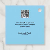 QR Save Our Date voeg fotonaam datum toe zwart wit Bedankjes Labels (Achterkant)