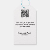 QR Save Our Date voeg fotonaam datum zwart wit  Cadeaulabel (Achterkant)