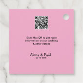 QR Save Our Date voeg fotonaam datum zwart wit toe Bedankjes Labels (Achterkant)