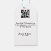 QR Save Our Date voeg fotonaam datum zwart wit toe Cadeaulabel (Achterkant)