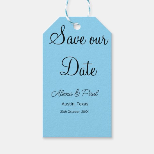 QR Save Our Date voeg fotonaam datum zwart wit toe Cadeaulabel (Voorkant)