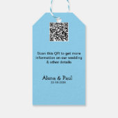 QR Save Our Date voeg fotonaam datum zwart wit toe Cadeaulabel (Achterkant)