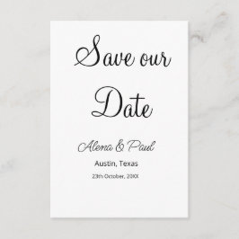 QR Save Our Date voeg fotonaam datum zwart wit toe Informatiekaartje