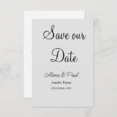 QR Save Our Date voeg fotonaam datum zwart wit toe Informatiekaartje (Voorkant / Achterkant)