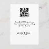 QR Save Our Date voeg fotonaam datum zwart wit toe Informatiekaartje (Achterkant)