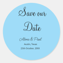 QR Save Our Date voeg fotonaam datum zwart wit toe Ronde Sticker