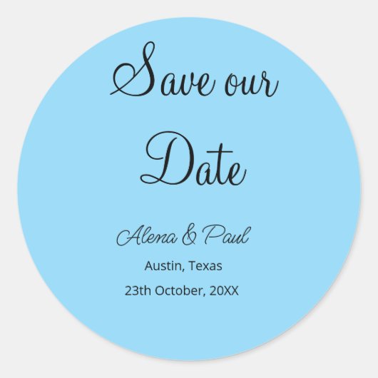 QR Save Our Date voeg fotonaam datum zwart wit toe Ronde Sticker (Voorkant)