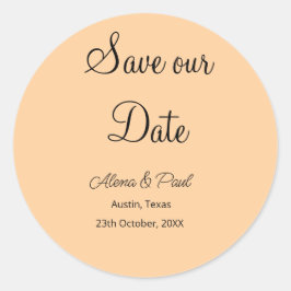 QR Save Our Date voeg fotonaam datum zwart wit toe Ronde Sticker