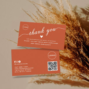 QR scan dank u   Korting Logo Visitekaartje