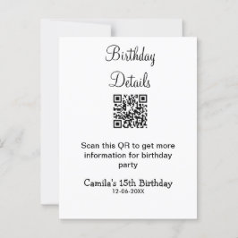 QR scan verjaardagsfeest details modern 15 verjaar Briefkaart