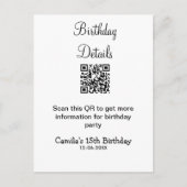 QR scan verjaardagsfeest details modern 15 verjaar Briefkaart (Voorkant)