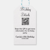 QR scan verjaardagsfeest details modern 15 verjaar Cadeaulabel (Achterkant)