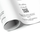 QR-scan verjaardagsfeest details modern 15 verjaar Cadeaupapier (Rol Hoek)