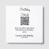 QR scan verjaardagsfeest details modern 15 verjaar Gastenboek (Achterkant)
