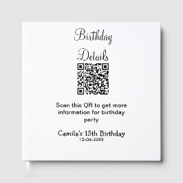 QR scan verjaardagsfeest details modern 15 verjaar Gastenboek