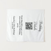 QR-scan verjaardagsfeest details modern 15 verjaar Wandkleed (Voorkant (horizontaal))
