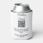 QR scan verjaardagsfeest details moderne 15 verjaa Blikjeskoeler (Blikje Voorkant)