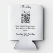 QR scan verjaardagsfeest details moderne 15 verjaa Blikjeskoeler (Achterkant)