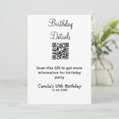 QR scan verjaardagsfeest details moderne 15 verjaa Kaart (Staand voorkant)