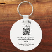 QR scan verjaardagsfeest details moderne 15 verjaa Sleutelhanger (Voorkant)