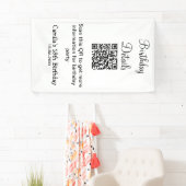 QR scan verjaardagsfeest details moderne 15 verjaa Spandoek (Insitu)