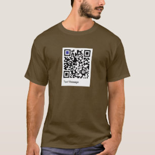 QR-scan voor mensen om te scannen en de tekst te l T-shirt