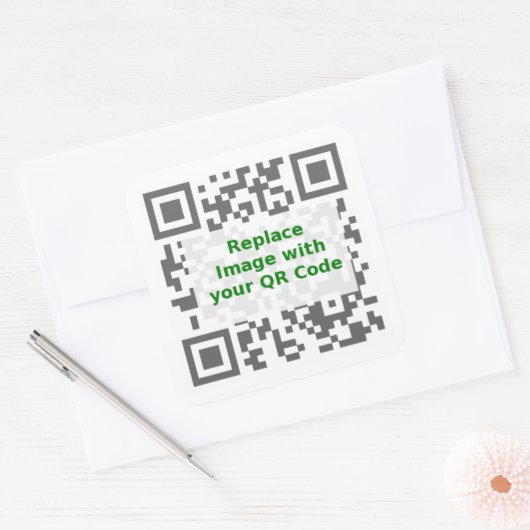 QR Scancode - Je bericht overal promoten Vierkante Sticker (Envelop)