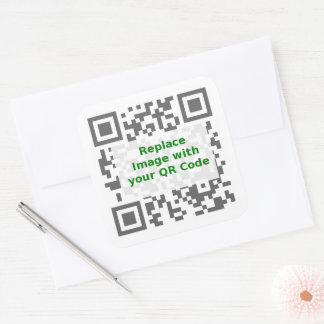 QR Scancode - Je bericht overal promoten Vierkante Sticker