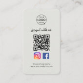 QR Scannen naar verbinding | Instagram Facebook Gr Visitekaartje (Voorkant)
