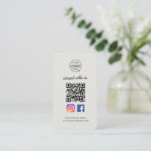 QR Scannen naar verbinding | Instagram Facebook Gr Visitekaartje (Staand voorkant)