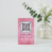 QR Scanning Code RSVP Weddenschap Details Enclosur Visitekaartje (Staand voorkant)