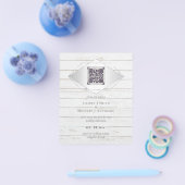 QR Scanning Code Wedding Inviting Diamond Chic Flyer (Enkel)