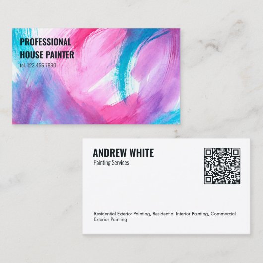 QR-schilderij Visitekaartje (Voorkant / Achterkant)