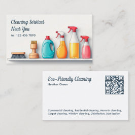 QR schoonmaak Janitorial Services Visitekaartje