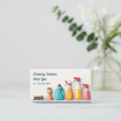 QR schoonmaak Janitorial Services Visitekaartje (Staand voorkant)