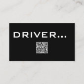 QR Simple Black Visitekaartje White Text - DRIVER (Voorkant)